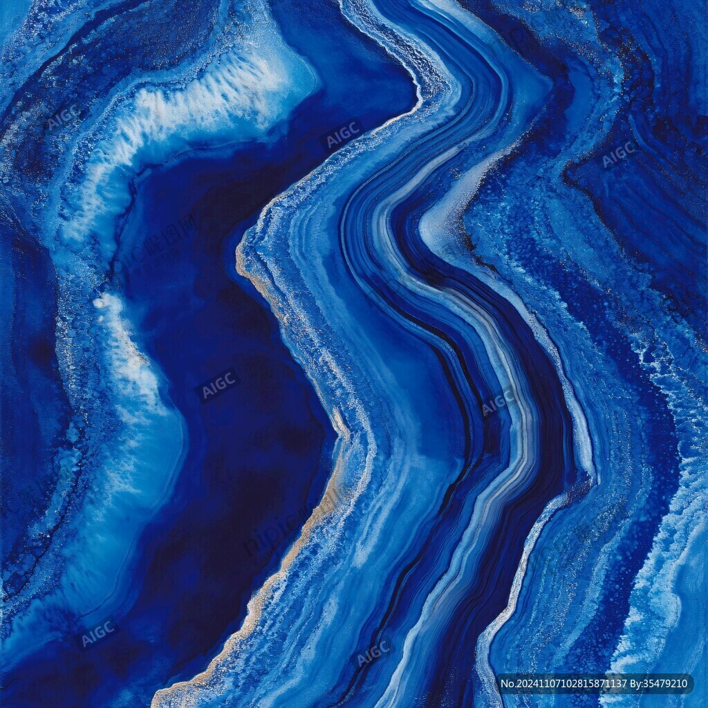 蓝色流体创意抽象画