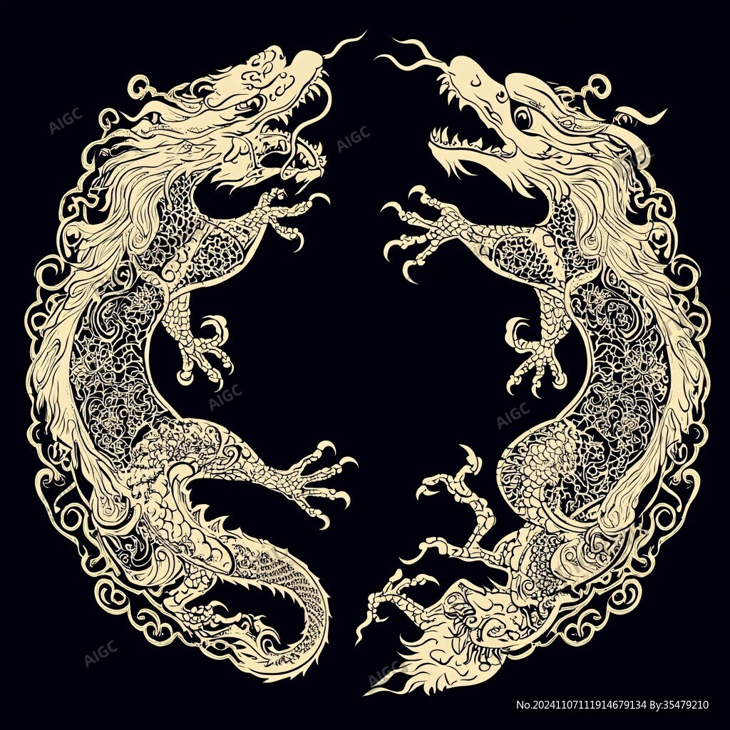 圆形龙插画