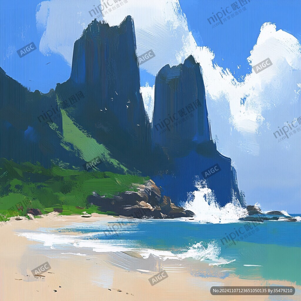 海边手绘