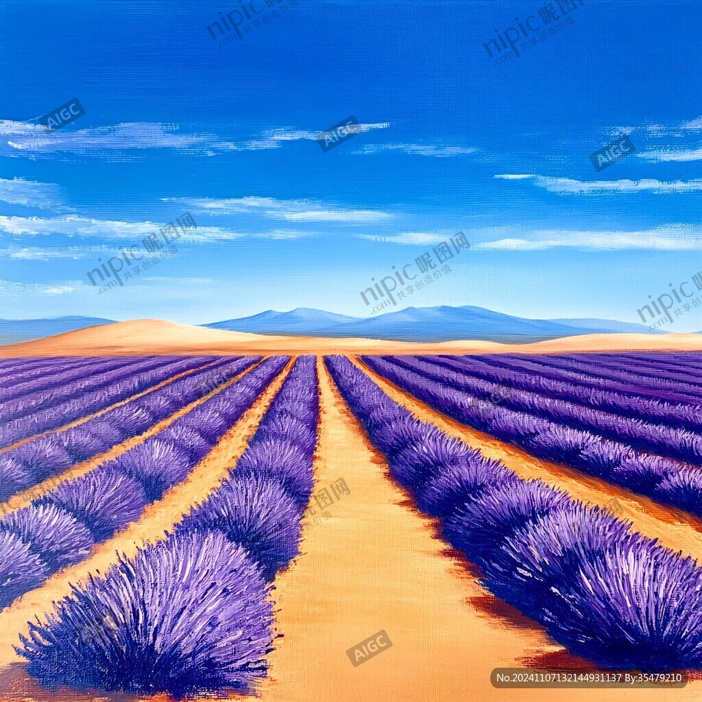 薰衣草风景画