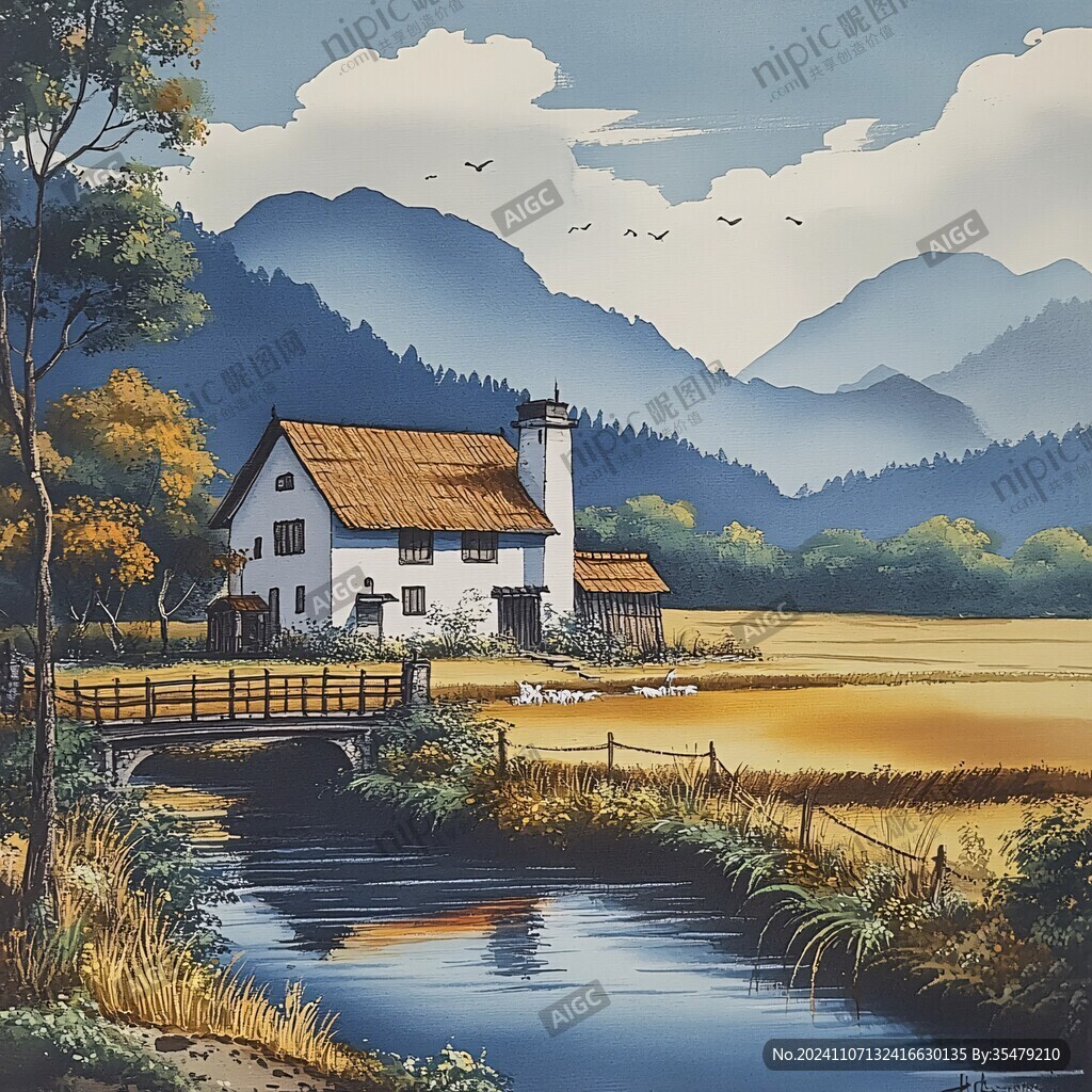 乡村场景插画