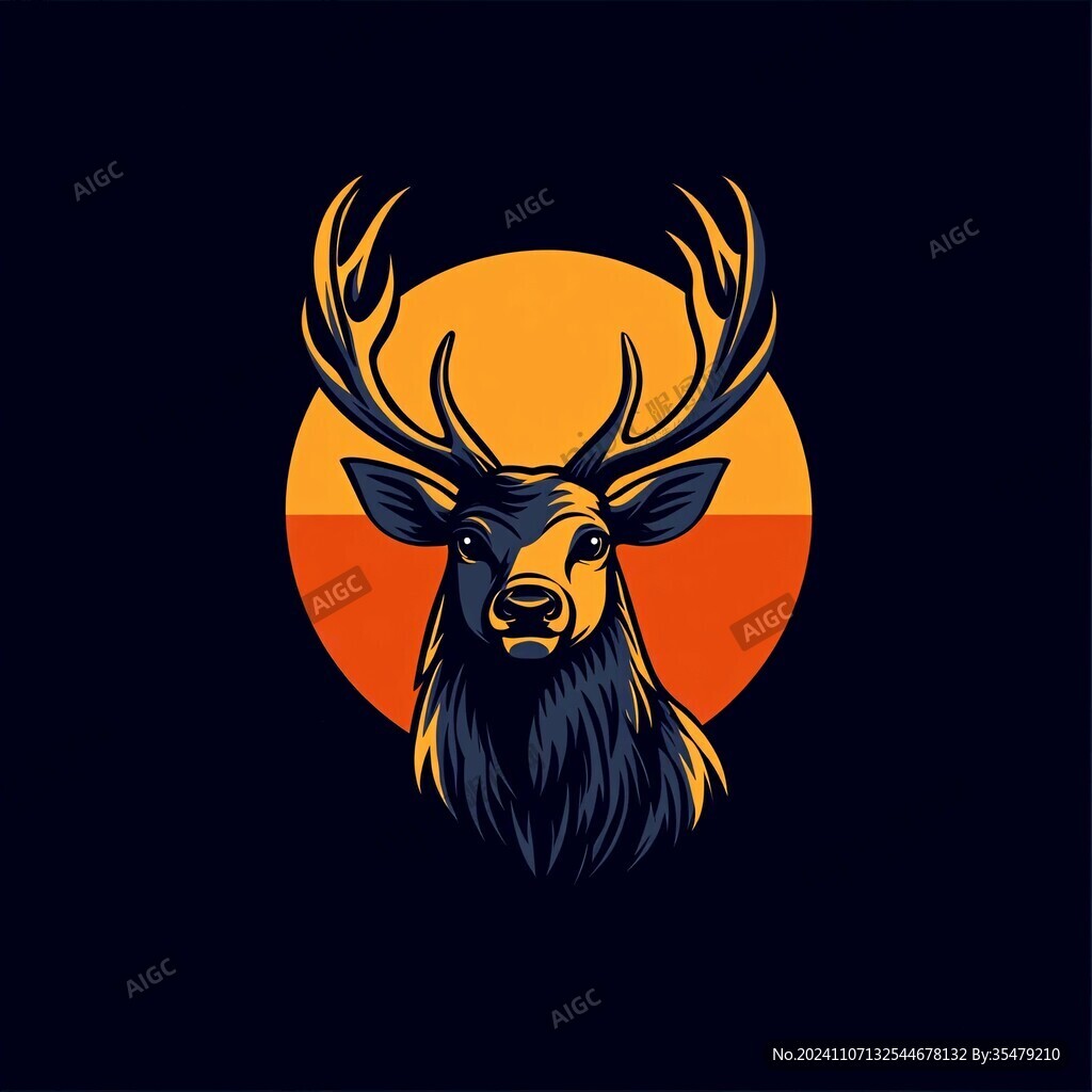 鹿头图形logo