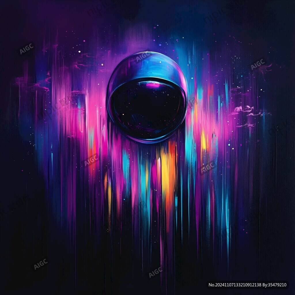 优雅蓝紫色悬浮星球