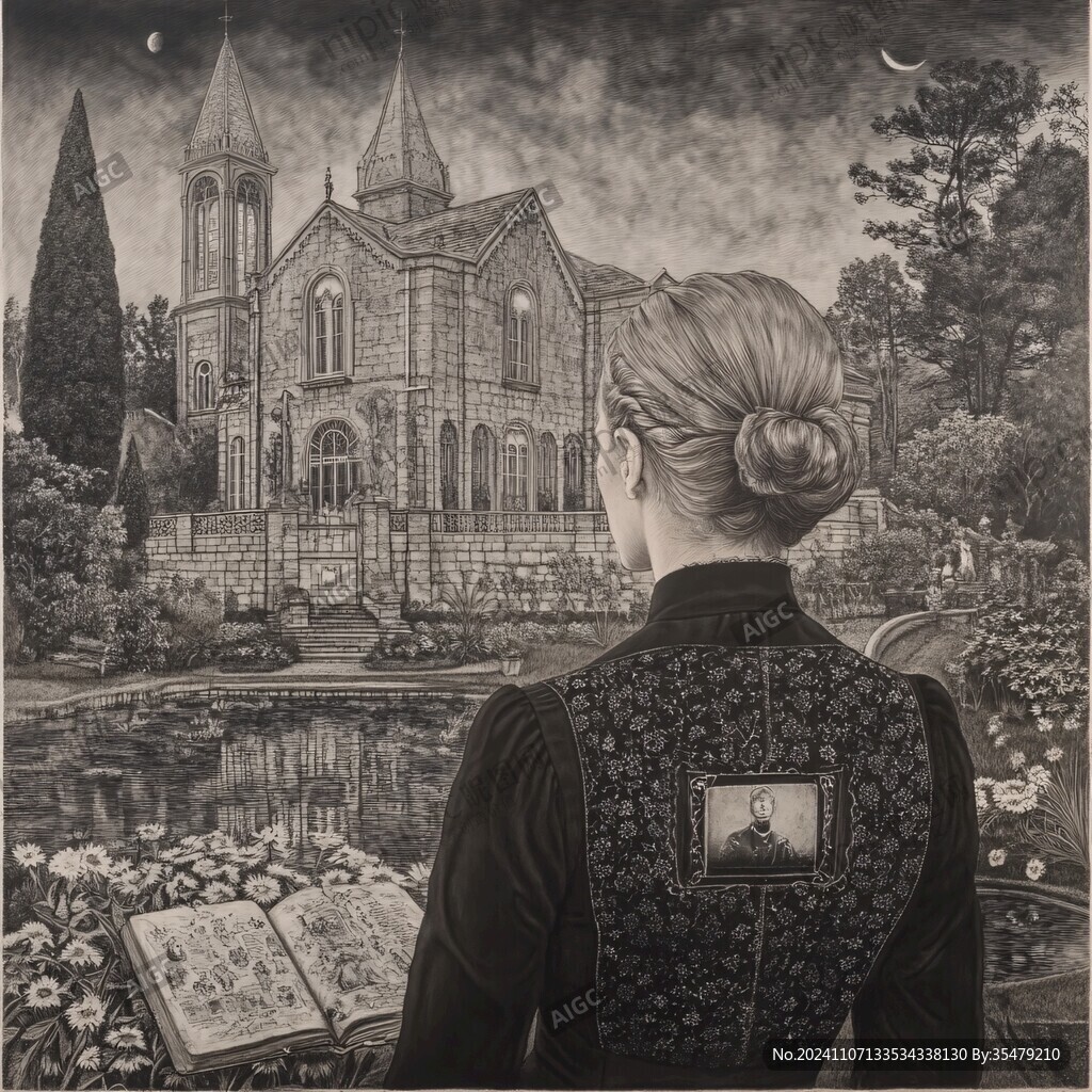 圣母院插画艺术装饰画