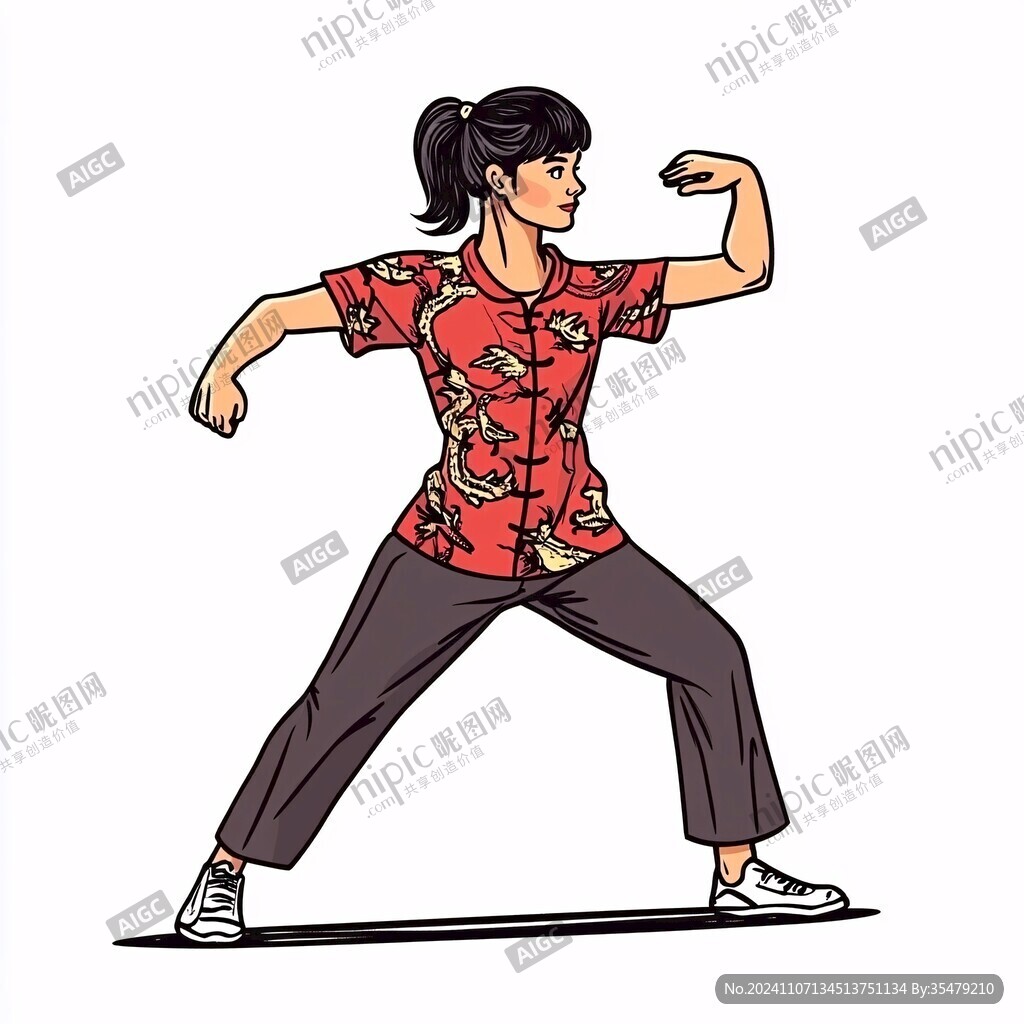 太极拳插画人物