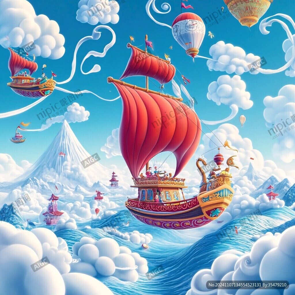 乘风破浪包装插画