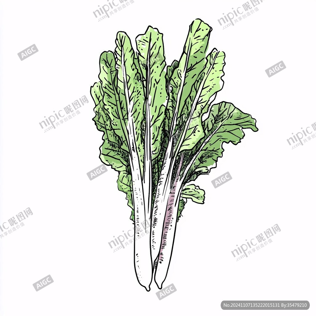 手绘苦苣菜