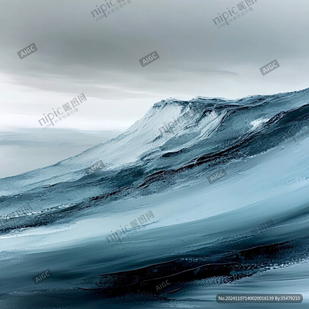 蓝色调山风景