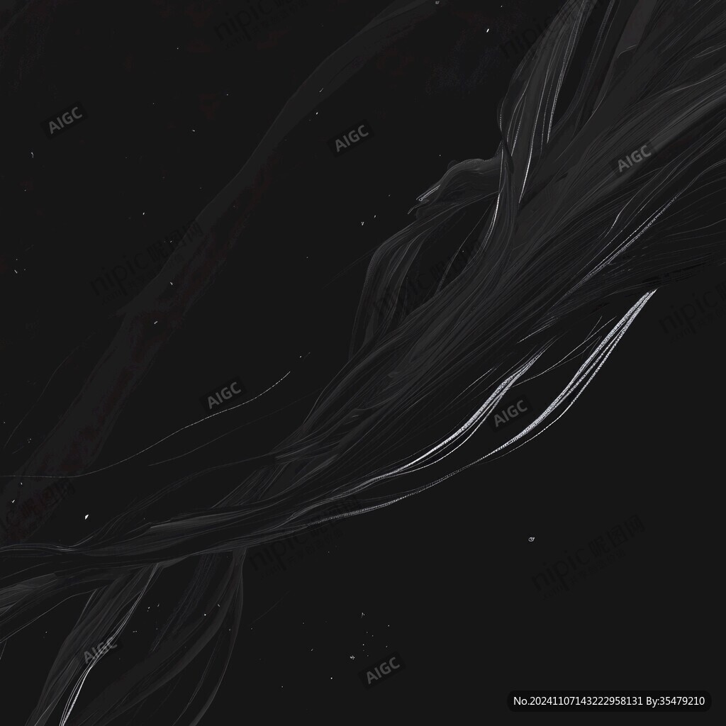 抽象唯美黑白线条丝线