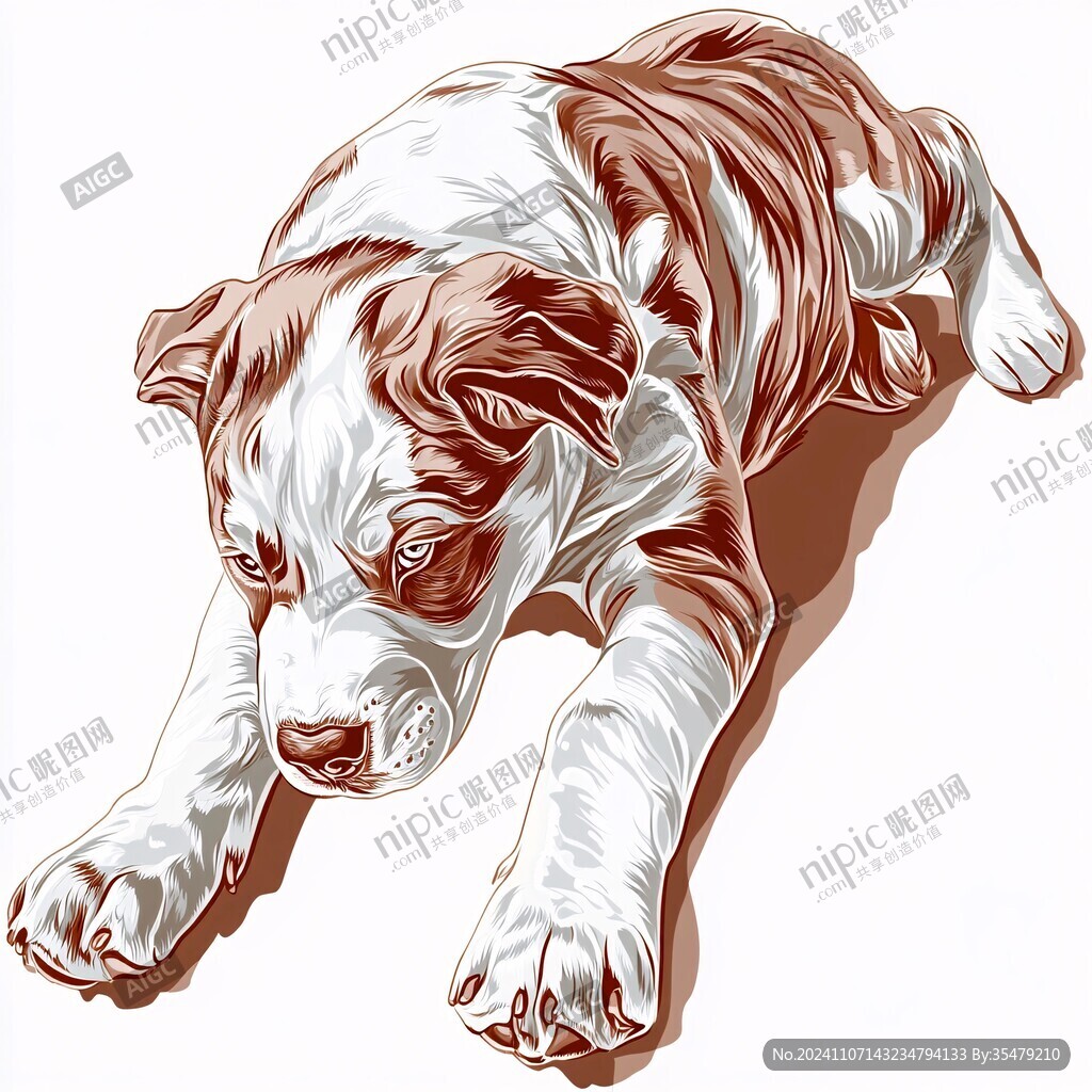 白色犬类插画