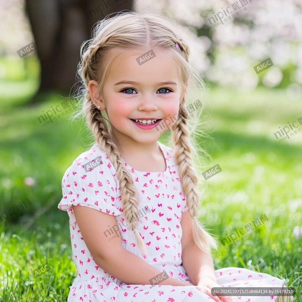 怡然自得的小女孩壁纸