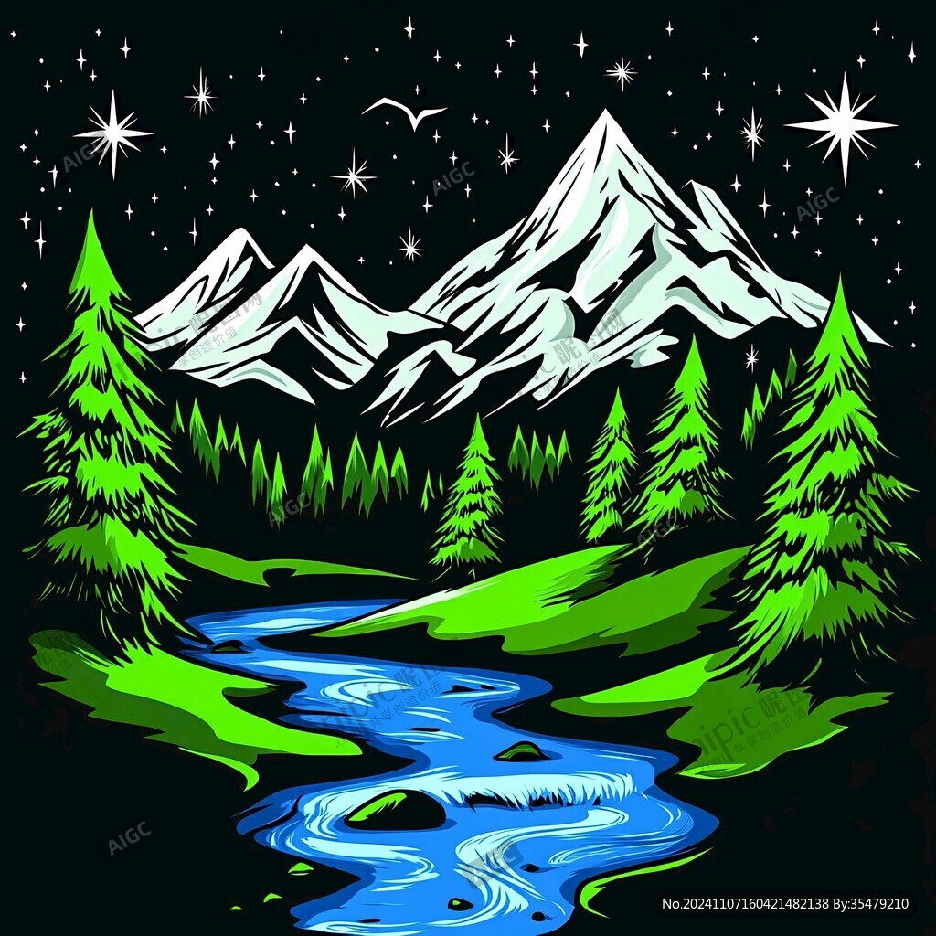 山川夜景