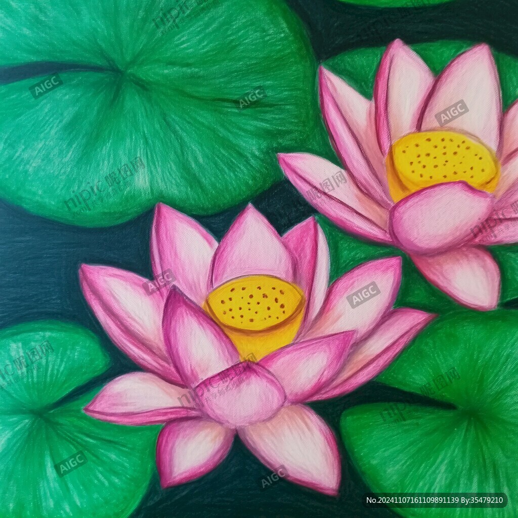 莲花美术绘画