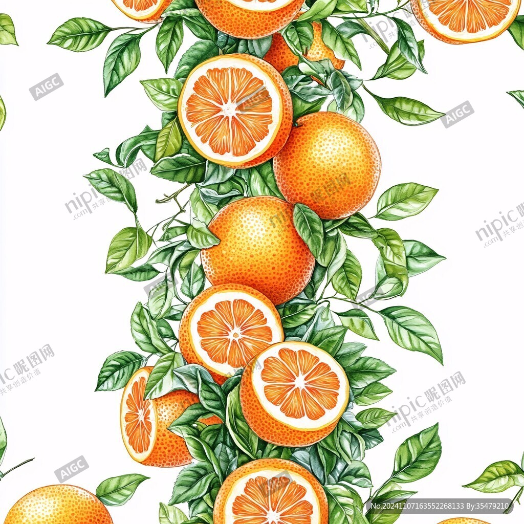 手绘橙子背景
