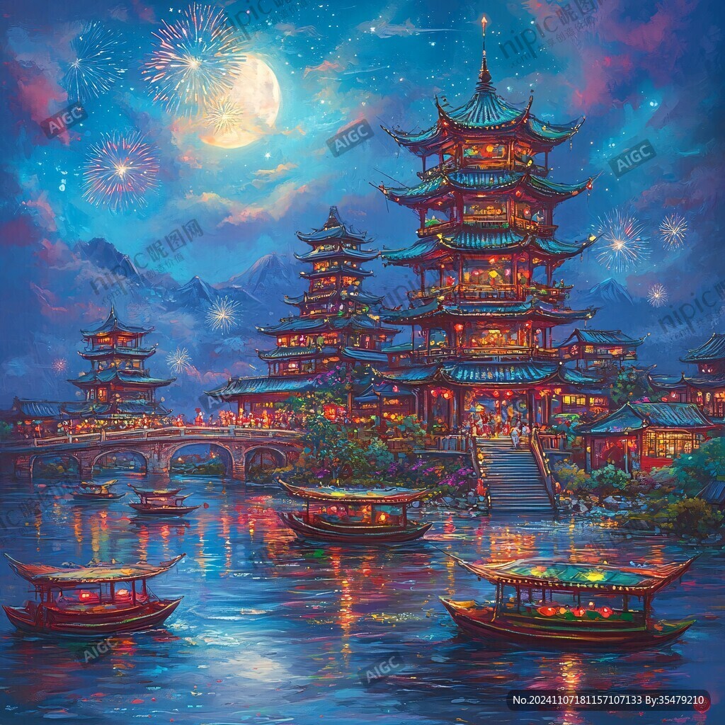 广济桥插画