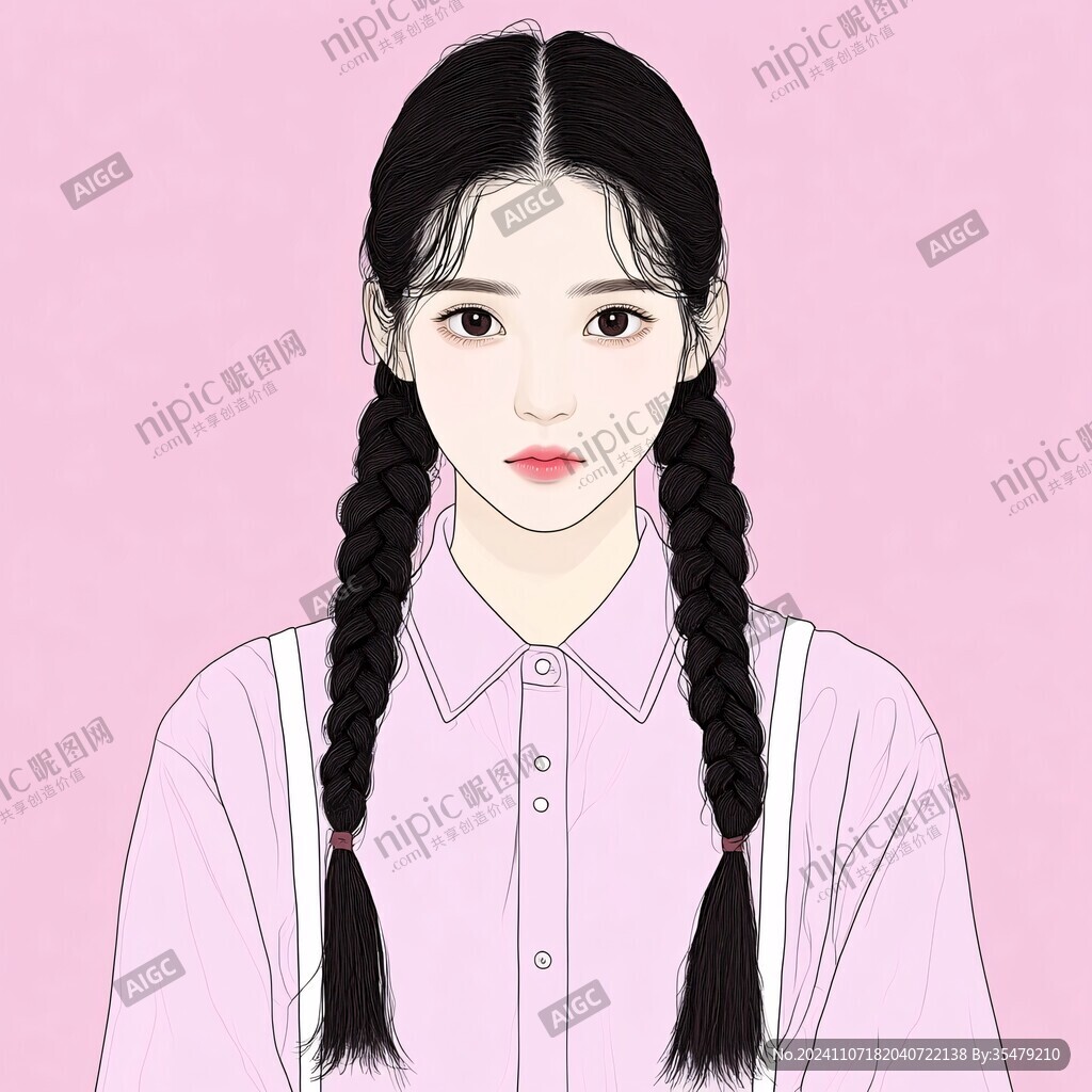 少女头像插画