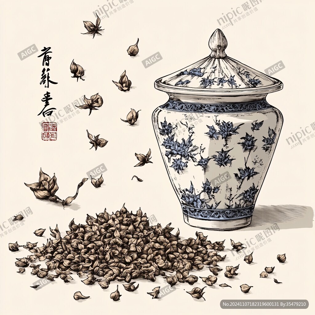 手绘炒茶