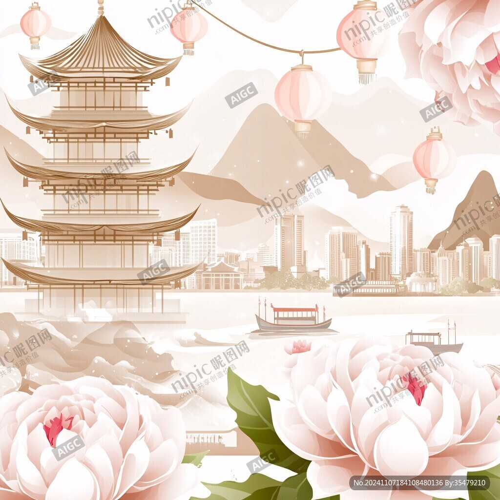 甲秀楼插画