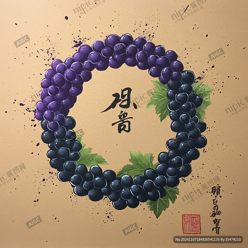 葡萄手绘海报