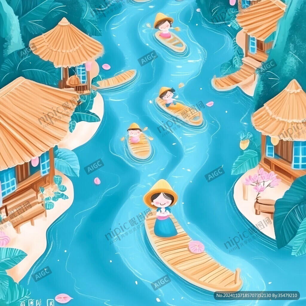 乘凉插画