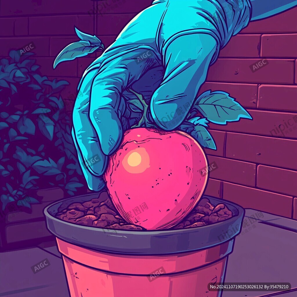 摘苹果插画