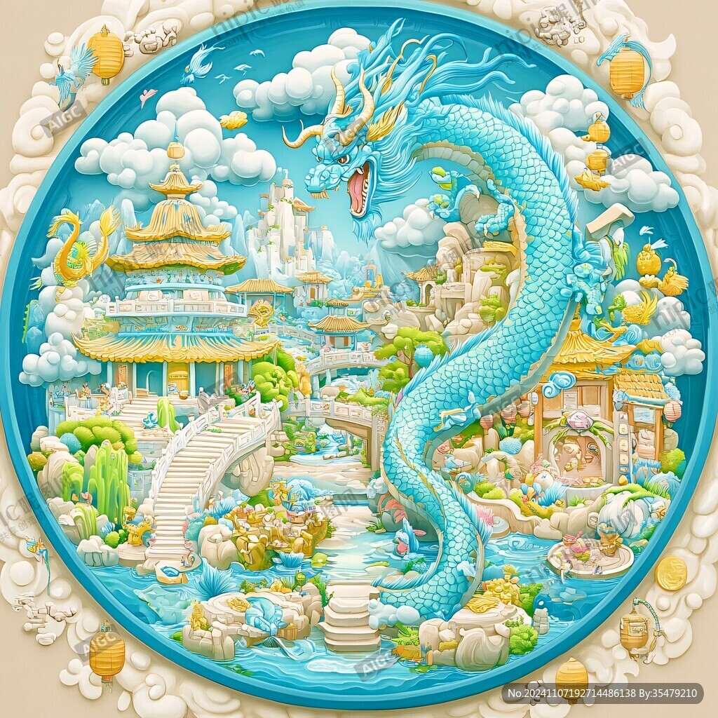 国风龙年包装插画