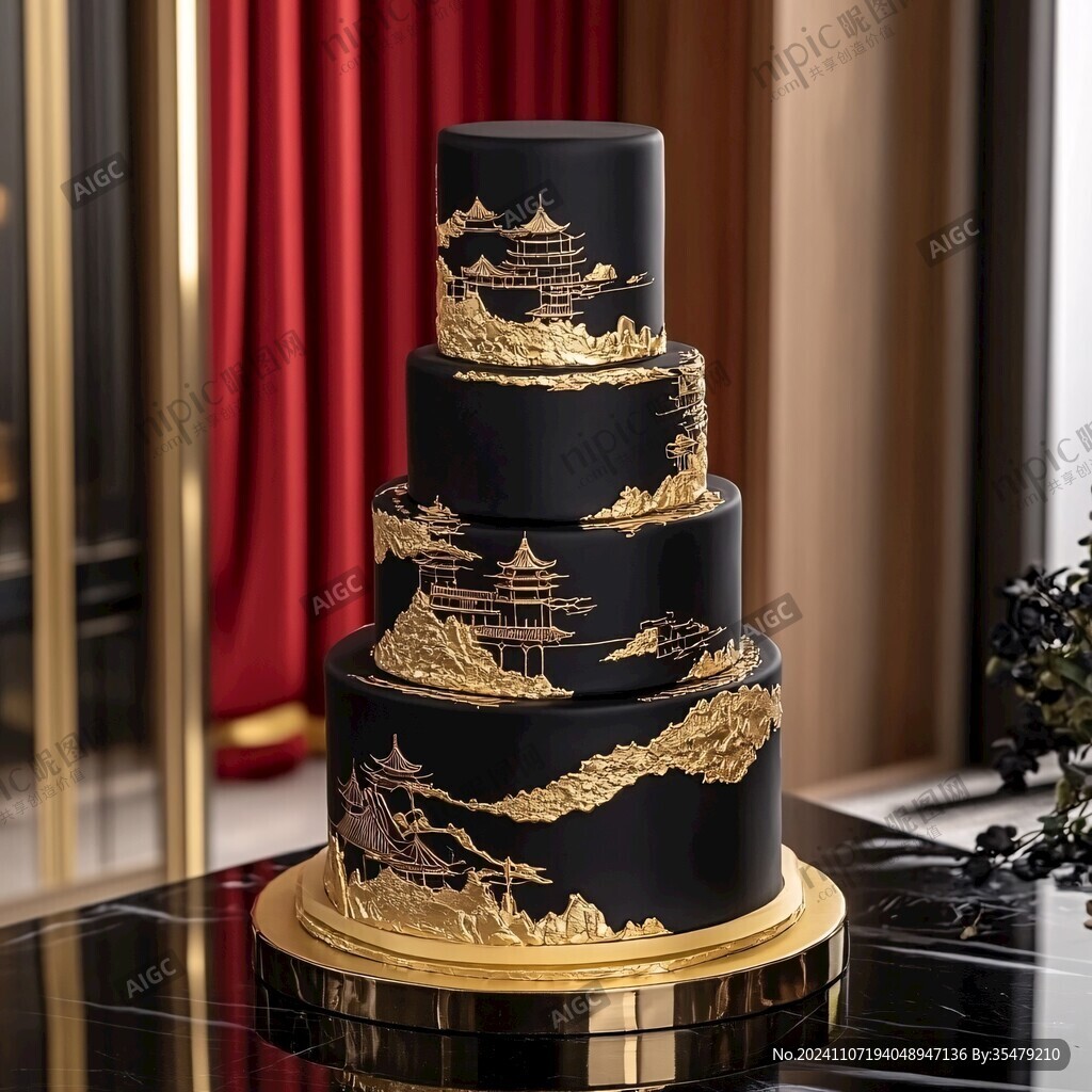 山峰描金鎏金国潮