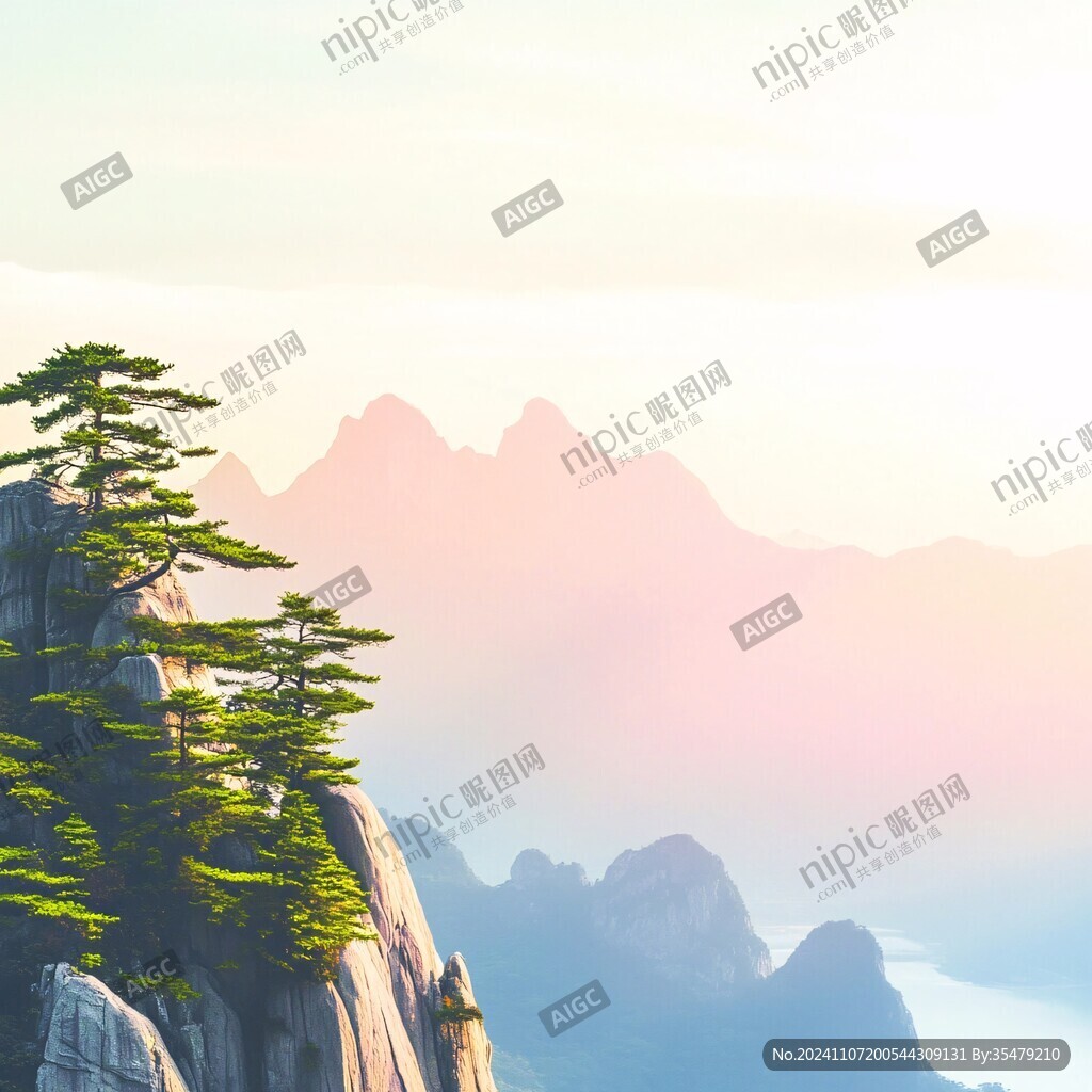 迎客松日出