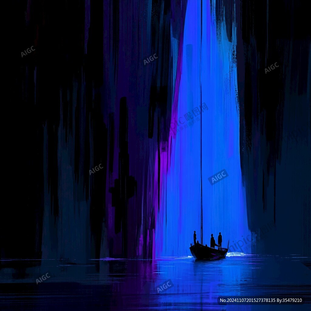 山水行舟插画