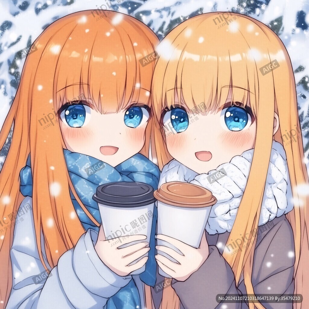 二次元女孩喝奶茶