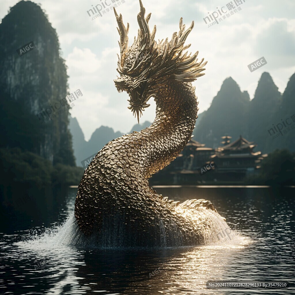 水上龙雕塑