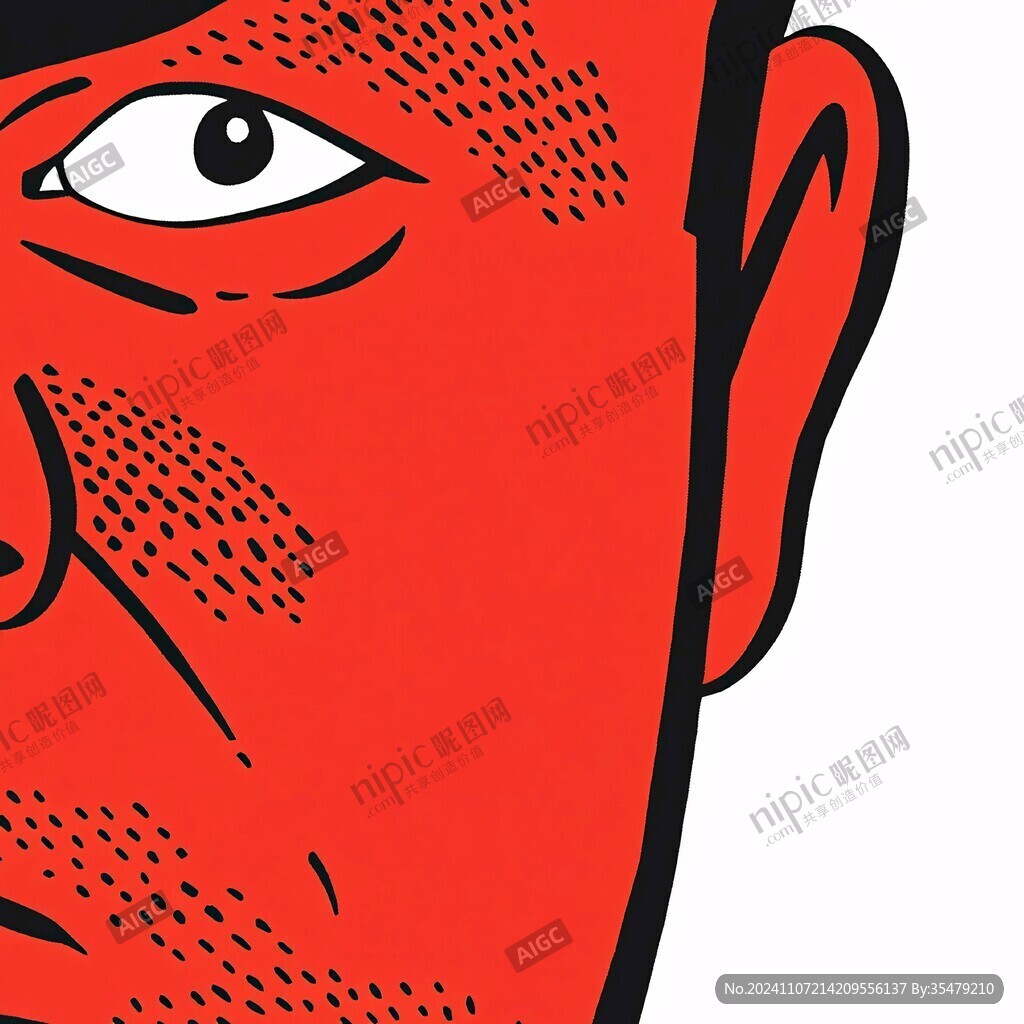 简约粗狂线条人物插画