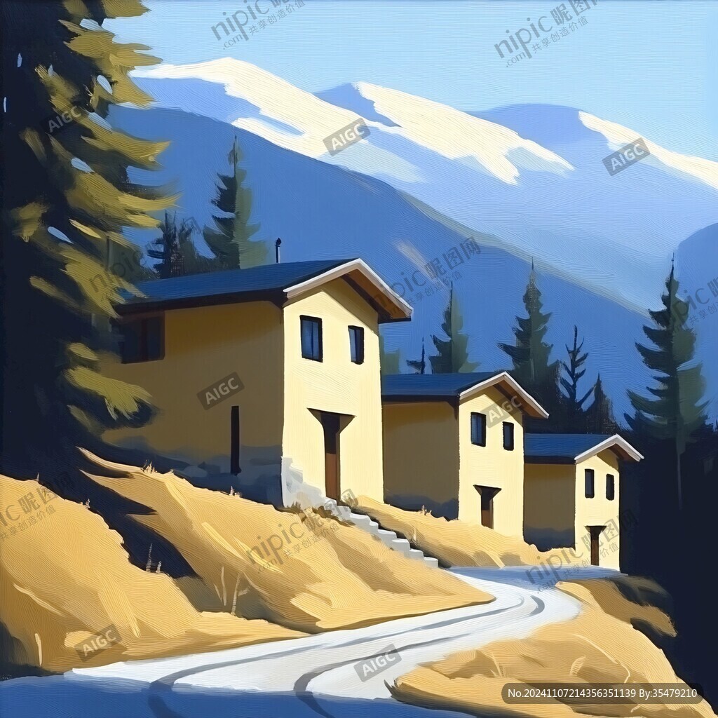 山村插画