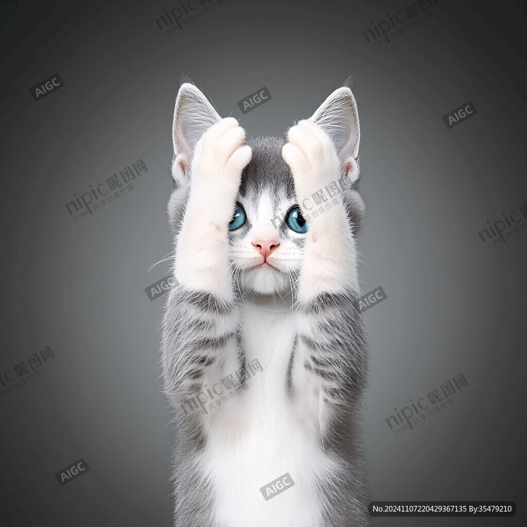挠头的猫咪