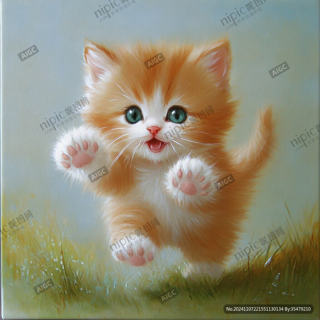 小猫无框画