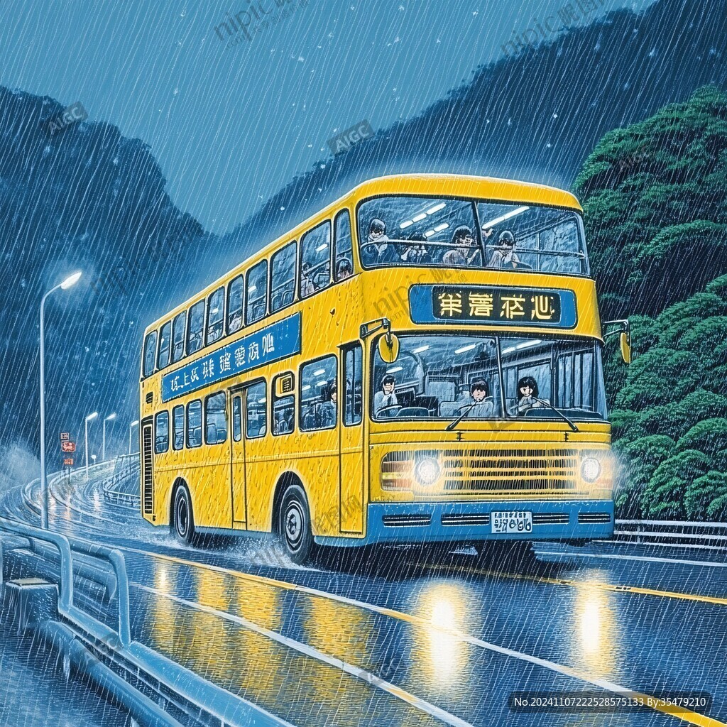 雨天插画