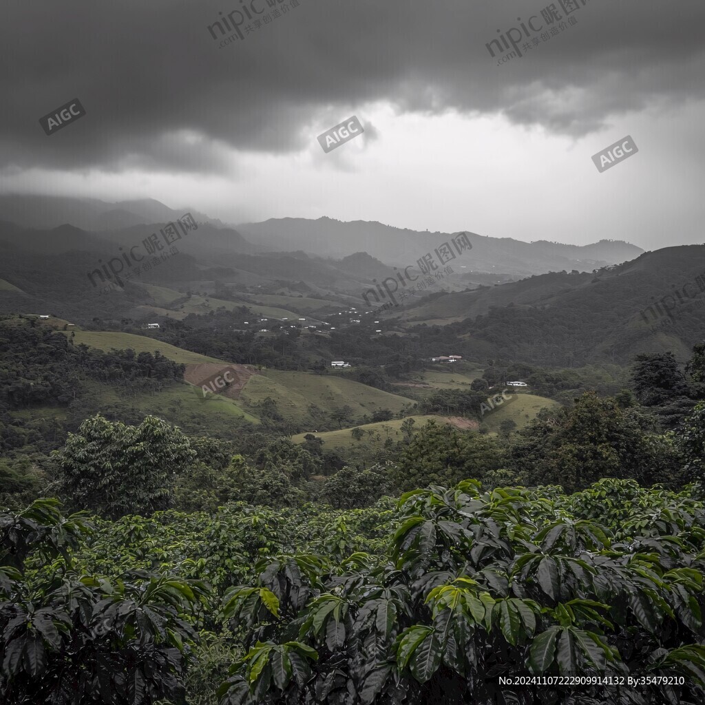 雨后山村风光