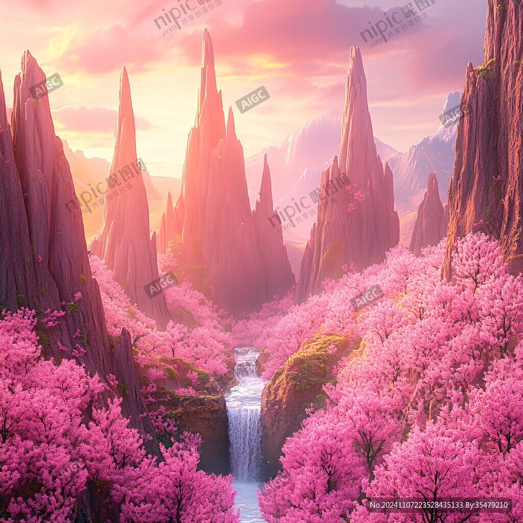 粉色的奇幻风景