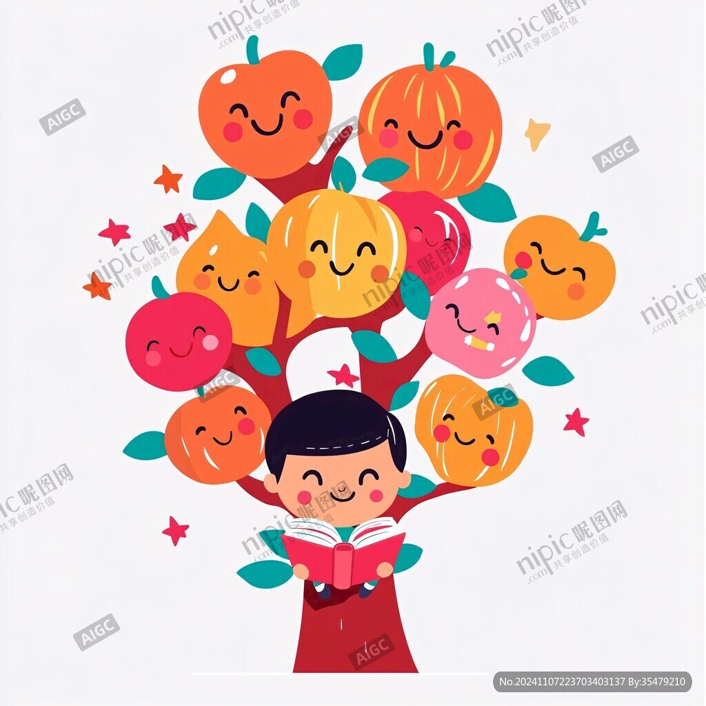 柿子插画人物