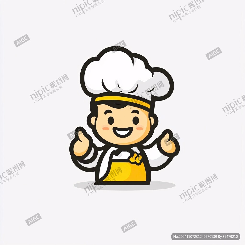 卡通男性厨师点赞头像