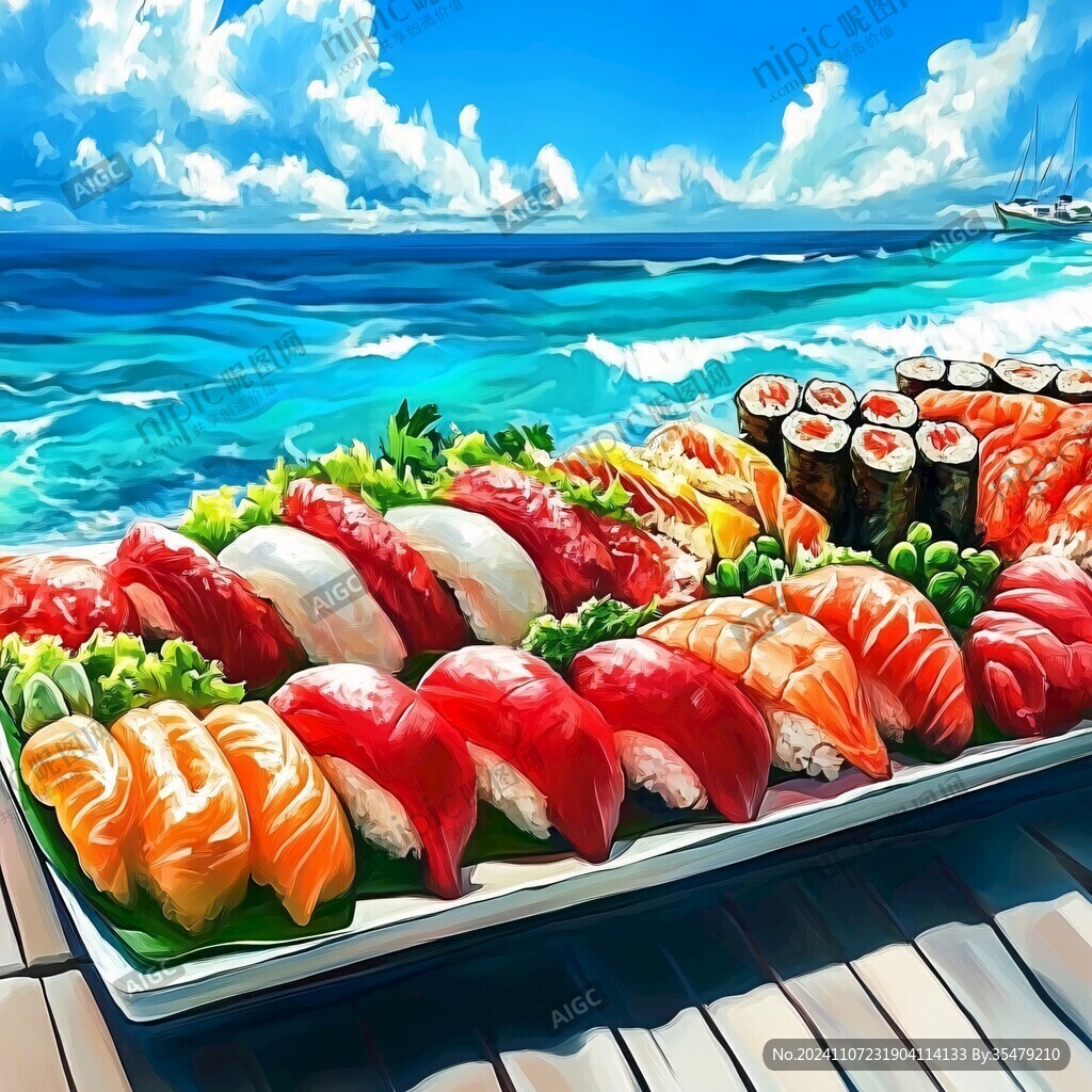 生鱼片寿司寿司挂画