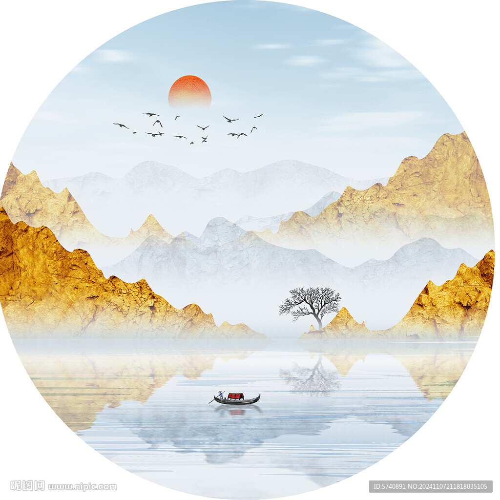 抽象意境山水画