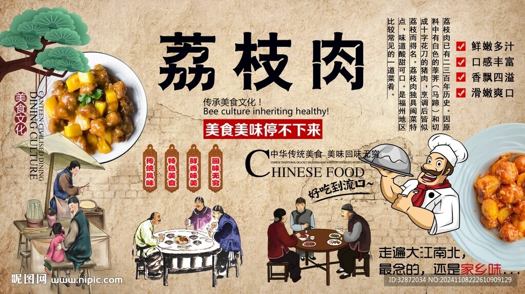 荔枝肉背景墙