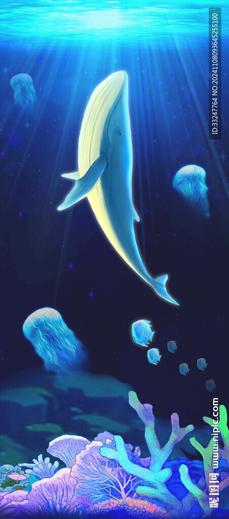 鲸鱼深海画面