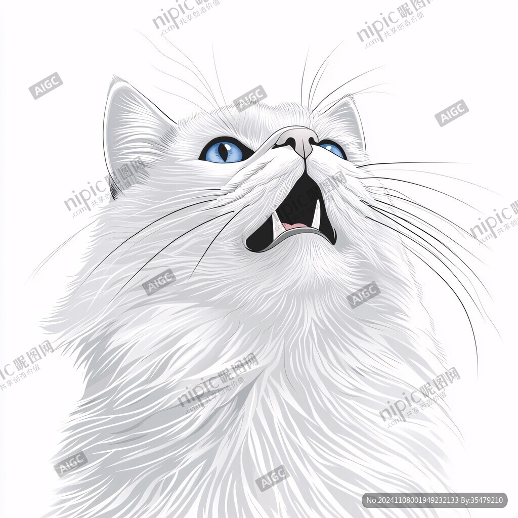 大白猫插画