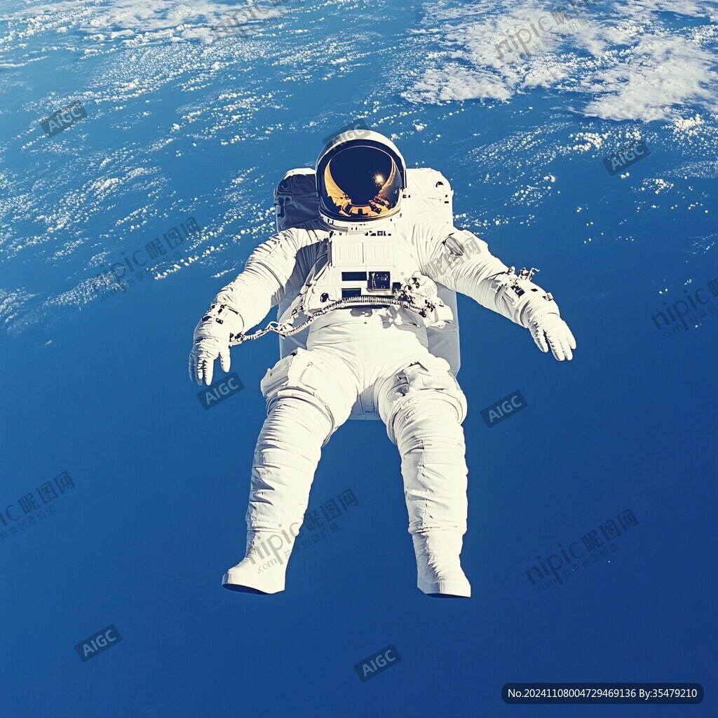 宇航员在失重的状态下漂浮