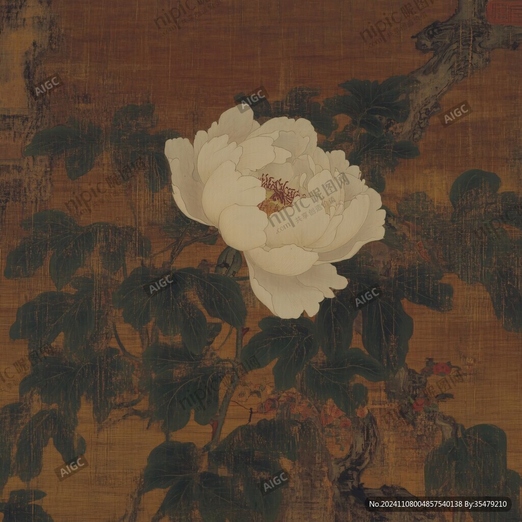象牙牡丹花