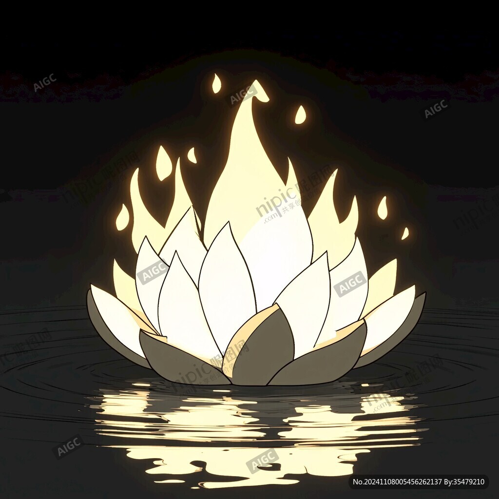 莲花灯插画