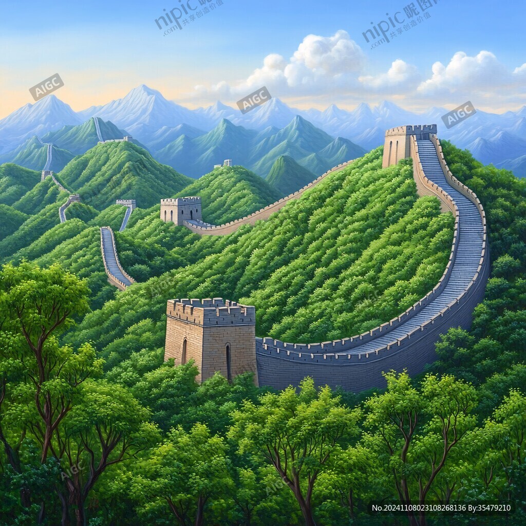 长城风景插画