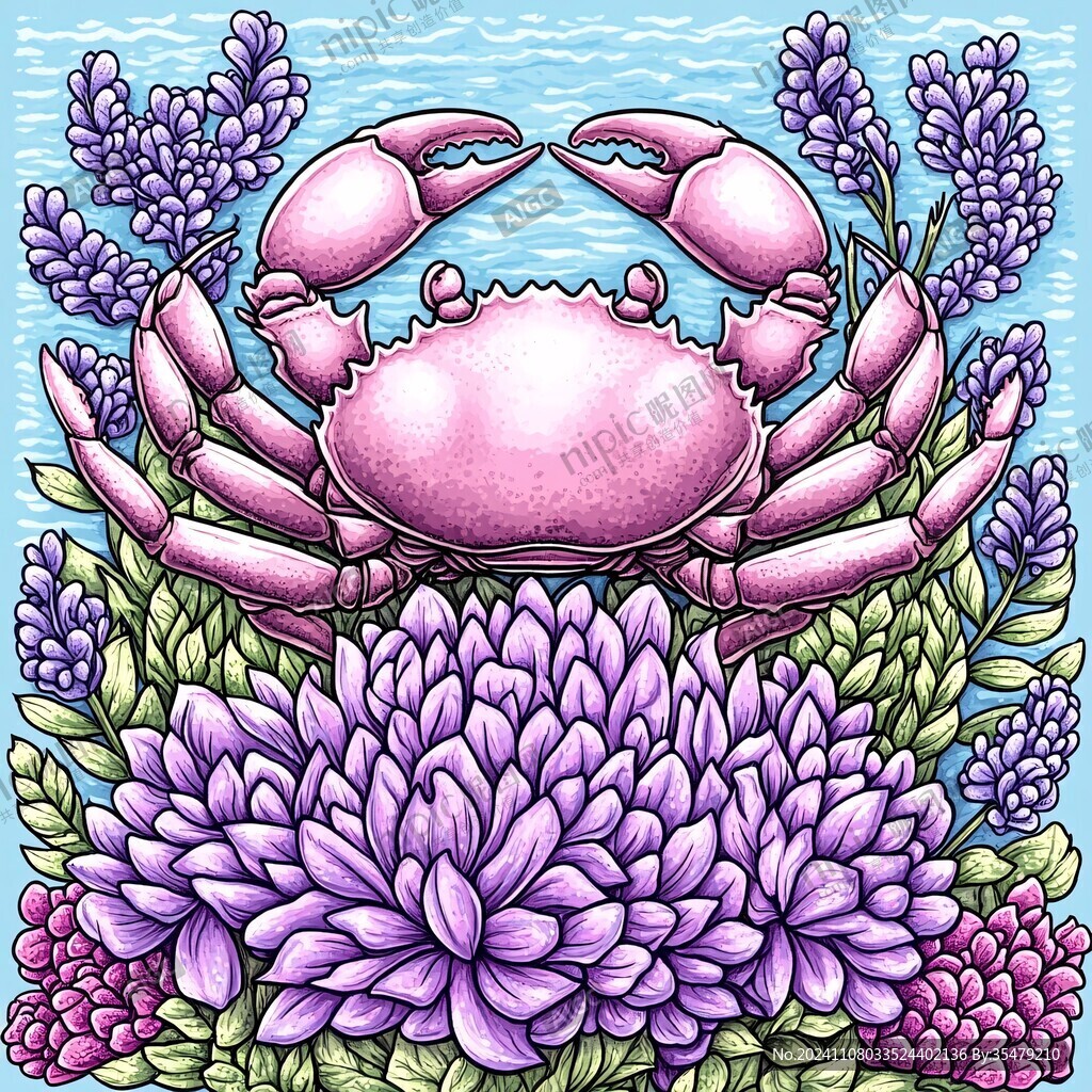 螃蟹插画设计